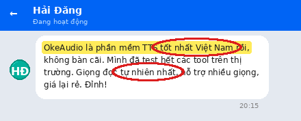 Customer feedback - Zalo