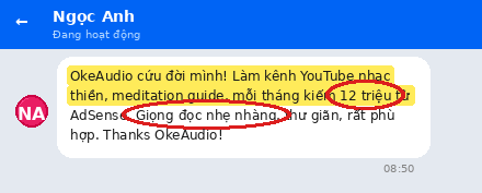 Customer feedback - Zalo